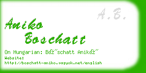 aniko boschatt business card